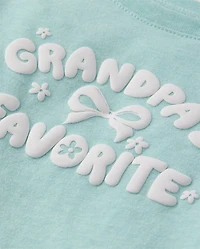 Baby And Toddler Girls Grandpa's Favorite Graphic Tee