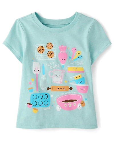 Baby And Toddler Girls Baking Graphic Tee