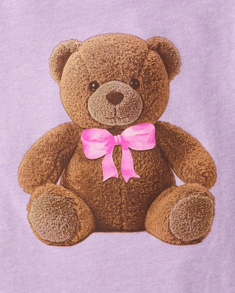 Baby And Toddler Girls Teddy Bear Graphic Tee