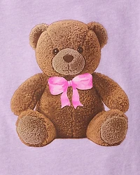 Baby And Toddler Girls Teddy Bear Graphic Tee