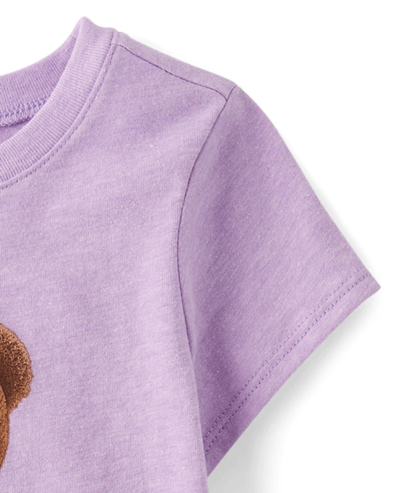 Baby And Toddler Girls Teddy Bear Graphic Tee