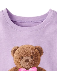 Baby And Toddler Girls Teddy Bear Graphic Tee