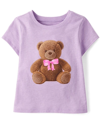 Baby And Toddler Girls Teddy Bear Graphic Tee