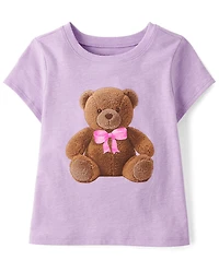 Baby And Toddler Girls Teddy Bear Graphic Tee