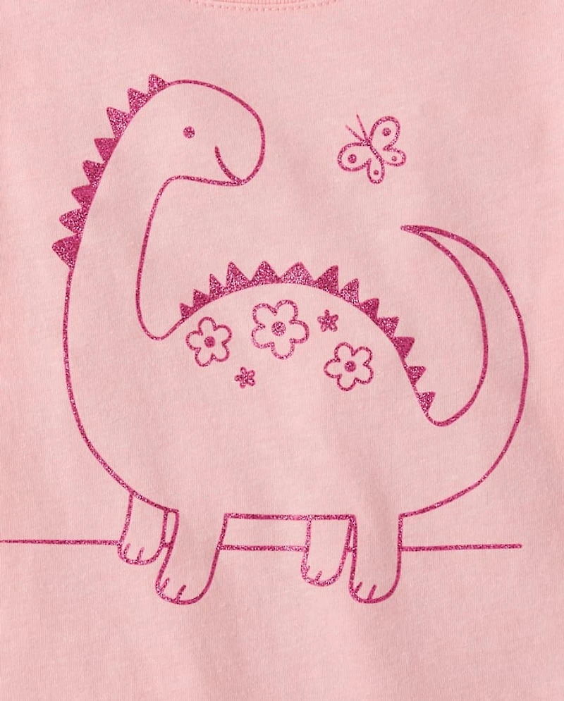 Baby And Toddler Girls Dino Graphic Tee