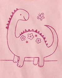 Baby And Toddler Girls Dino Graphic Tee