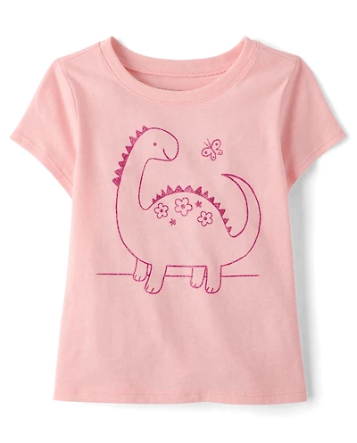 Baby And Toddler Girls Dino Graphic Tee