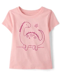 Baby And Toddler Girls Dino Graphic Tee