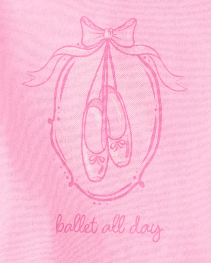 Baby And Toddler Girls Ballet All Day Graphic Tee