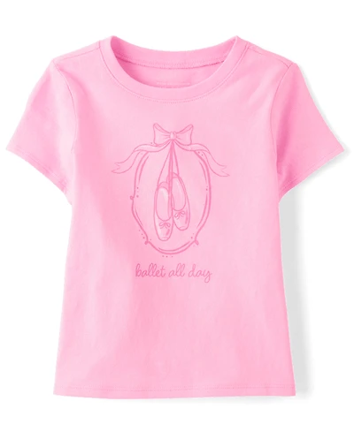 Baby And Toddler Girls Ballet All Day Graphic Tee
