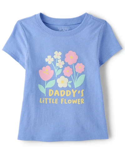Baby And Toddler Girls Daddy's Little Flower Graphic Tee