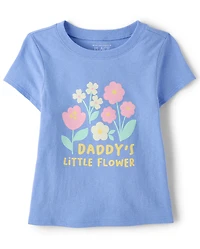 Baby And Toddler Girls Daddy's Little Flower Graphic Tee