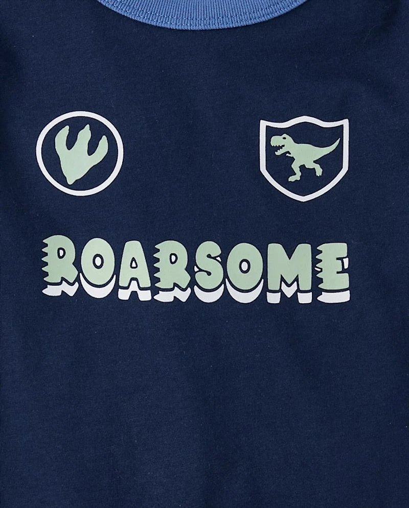 Baby And Toddler Boys Roarsome Graphic Ringer Tee