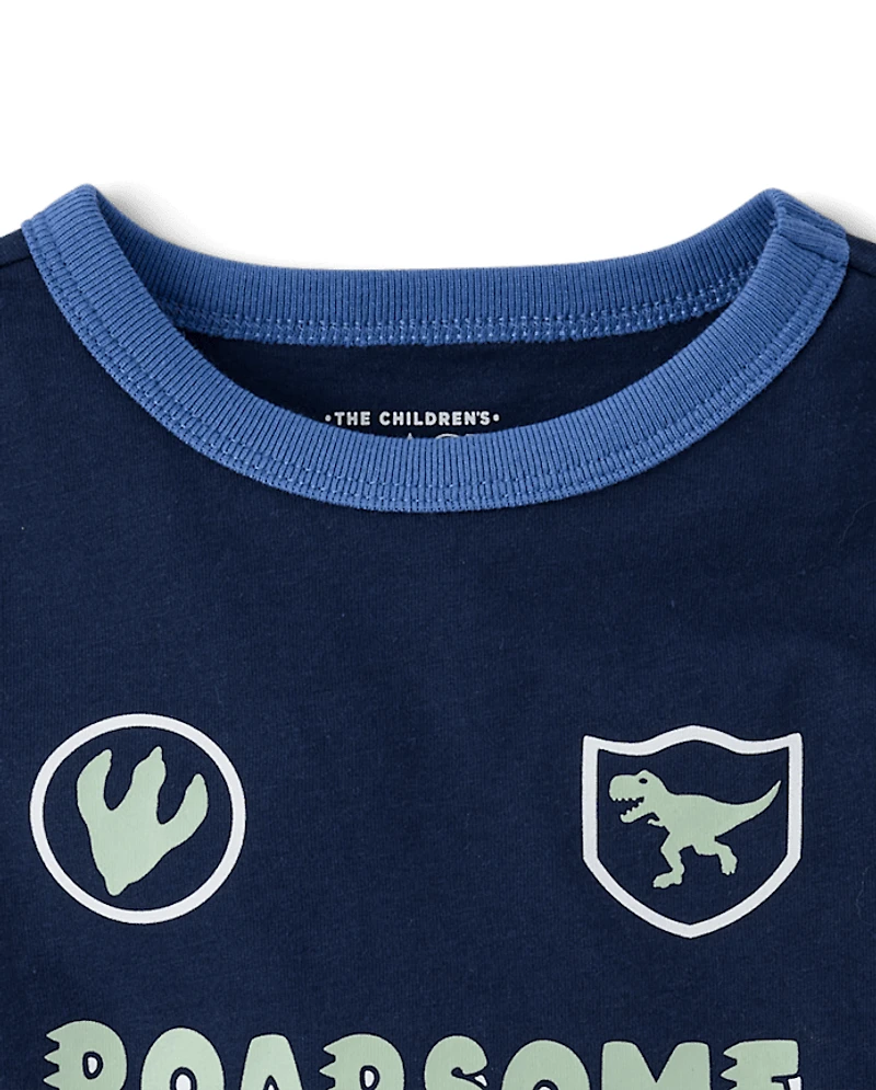 Baby And Toddler Boys Roarsome Graphic Ringer Tee