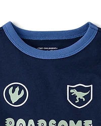 Baby And Toddler Boys Roarsome Graphic Ringer Tee