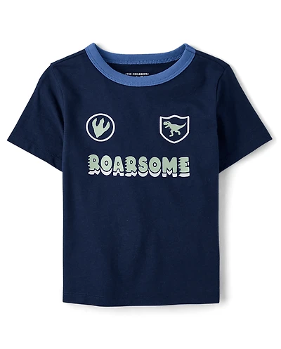 Baby And Toddler Boys Roarsome Graphic Ringer Tee