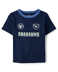 Baby And Toddler Boys Roarsome Graphic Ringer Tee