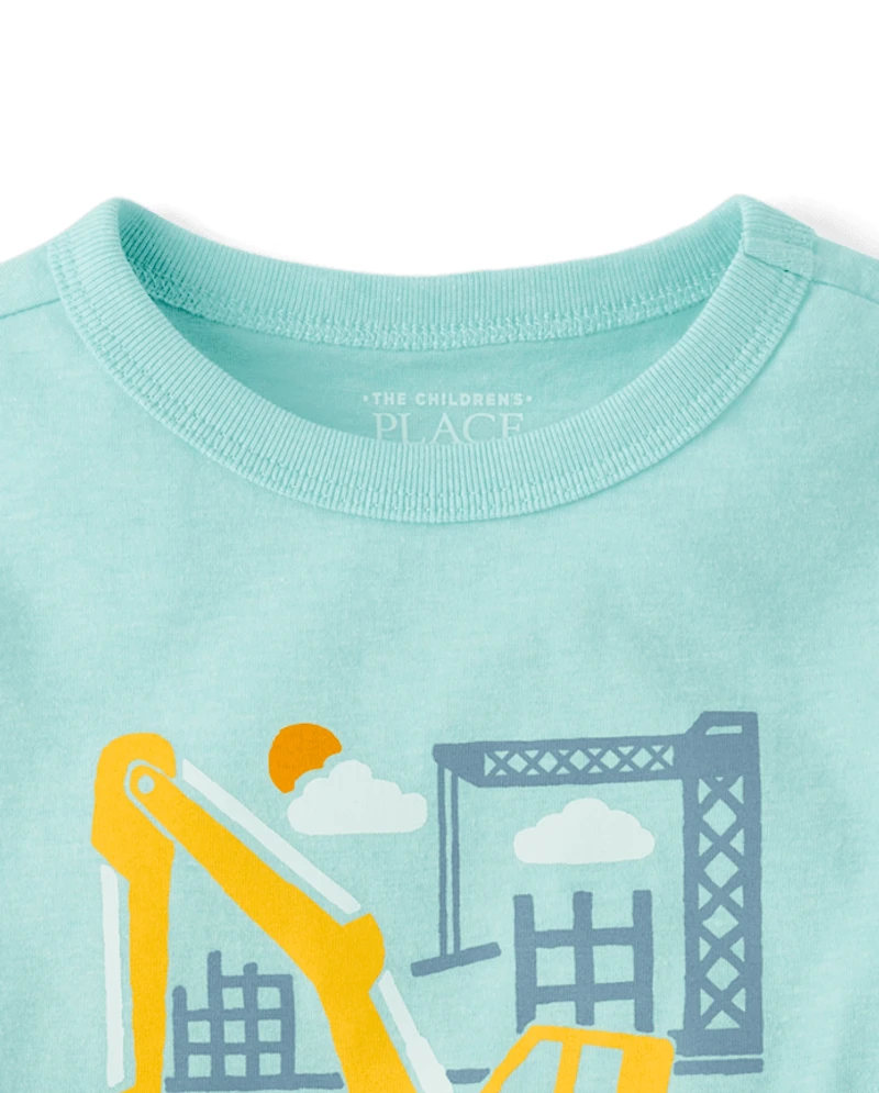 T-shirt graphique excavatrice pour bébés et petits garçons