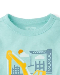 T-shirt graphique excavatrice pour bébés et petits garçons