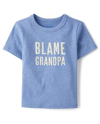 Baby And Toddler Boys Blame Grandpa Graphic Tee