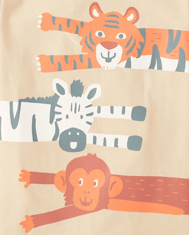 Baby And Toddler Boys Zoo Animals Graphic Tee