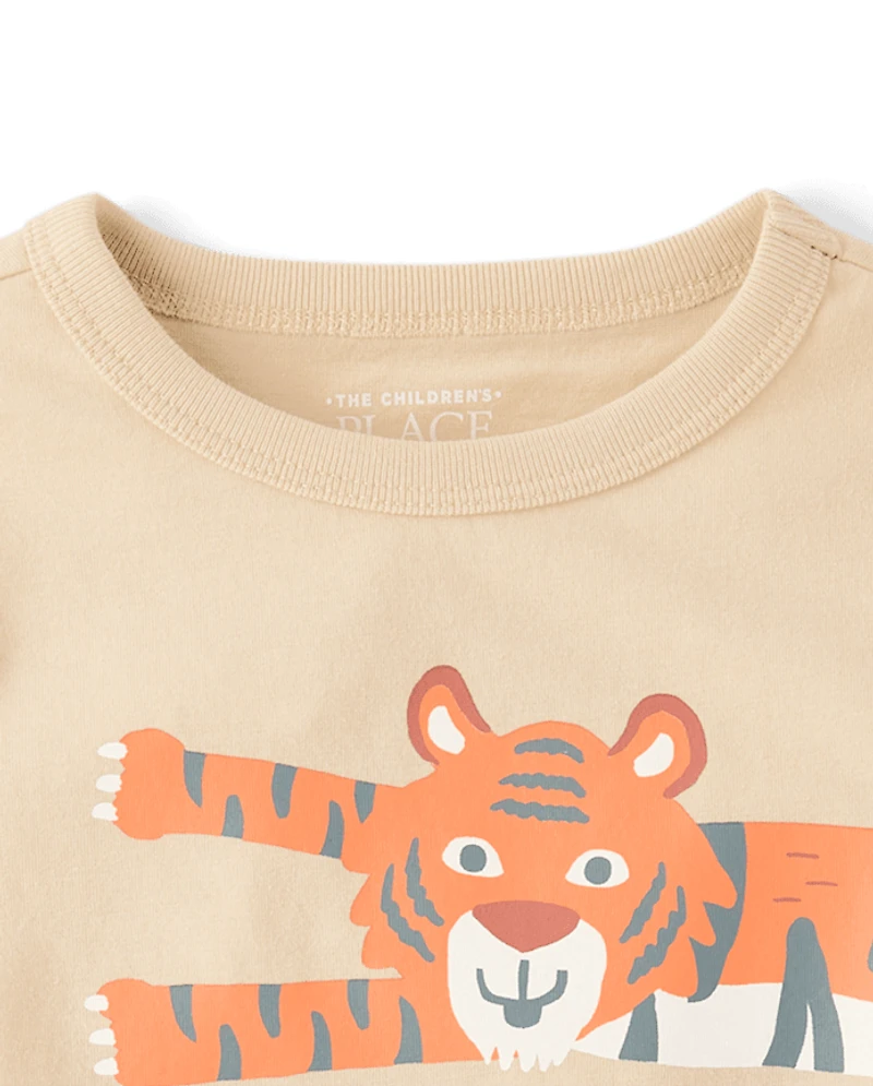 T-shirt graphique animaux du zoo pour bébés et petits garçons