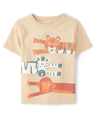 Baby And Toddler Boys Zoo Animals Graphic Tee