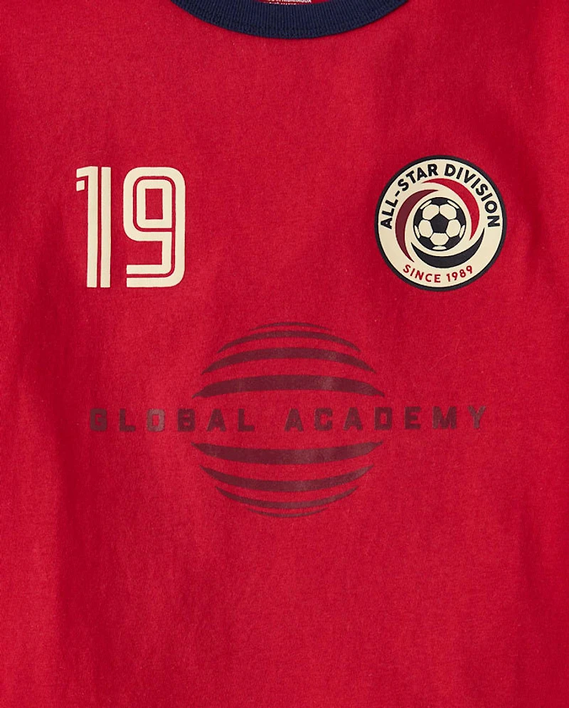 Boys Soccer Graphic Ringer Tee