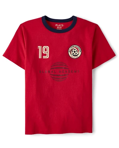 Boys Soccer Graphic Ringer Tee