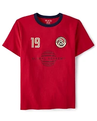 Boys Soccer Graphic Ringer Tee