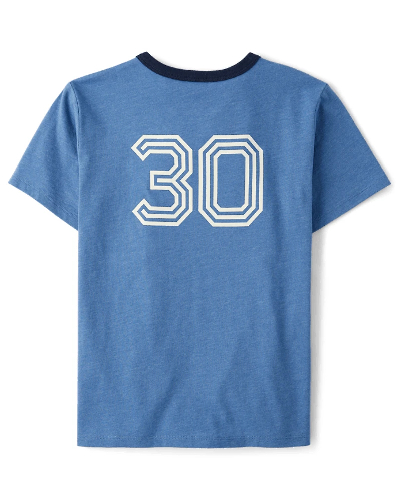 Boys Varsity Youth League Graphic Front And Back Ringer Tee