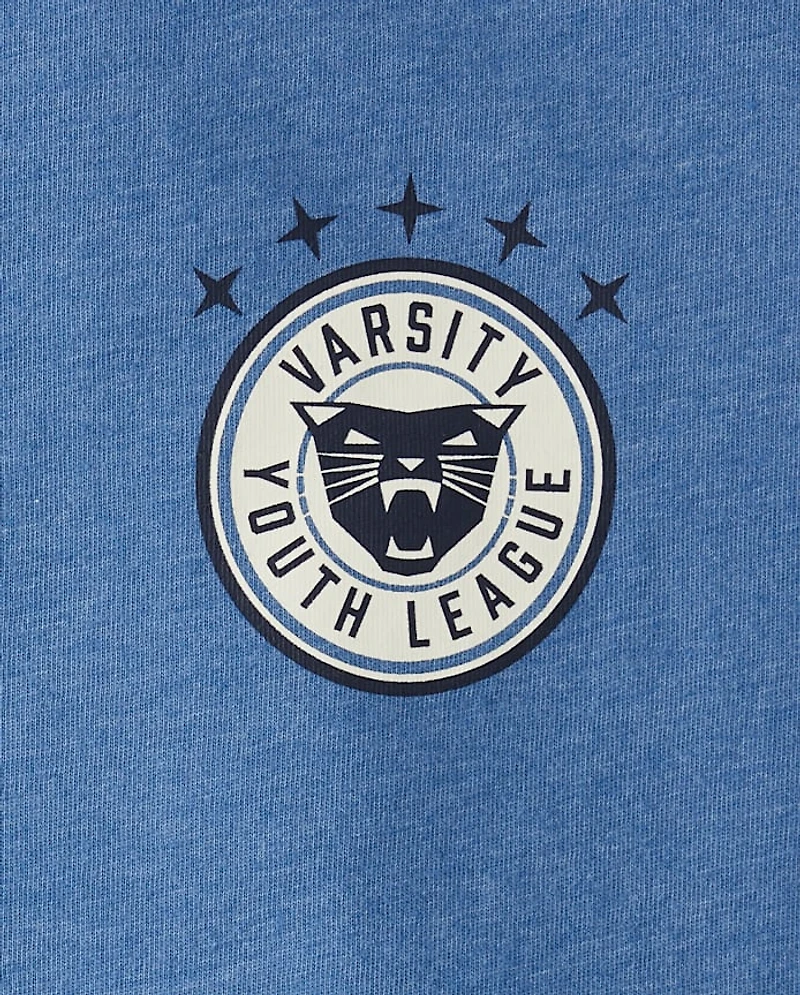 Boys Varsity Youth League Graphic Front And Back Ringer Tee