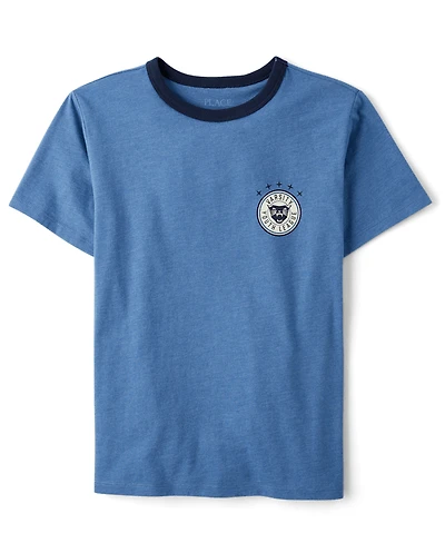 Boys Varsity Youth League Graphic Front And Back Ringer Tee