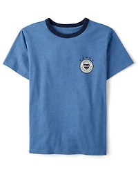 Boys Varsity Youth League Graphic Front And Back Ringer Tee