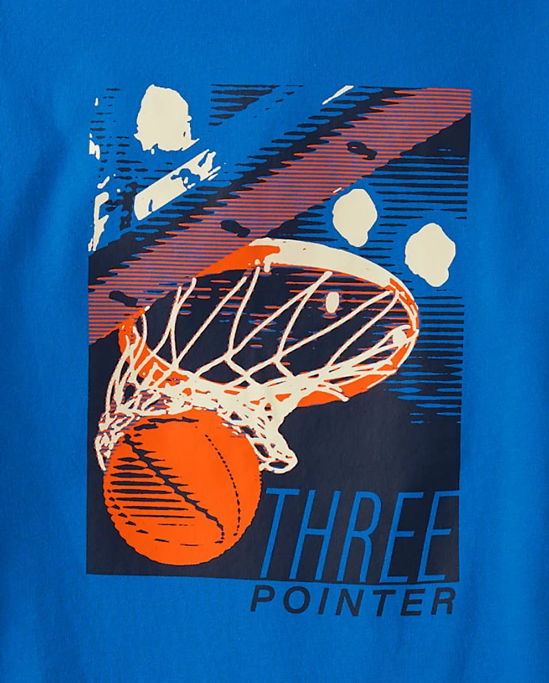 Boys Basketball Net Graphic Tee