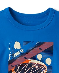 Boys Basketball Net Graphic Tee