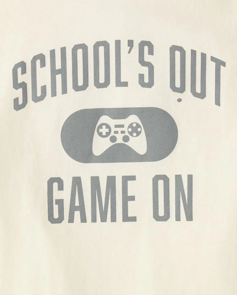 Boys School's Out Game On Graphic Tee