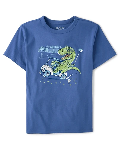 T-shirt graphique de golf Dino pour garçons