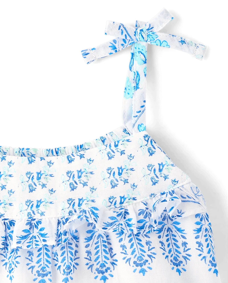 Baby And Toddler Girls Paisley Textured Shift Dress