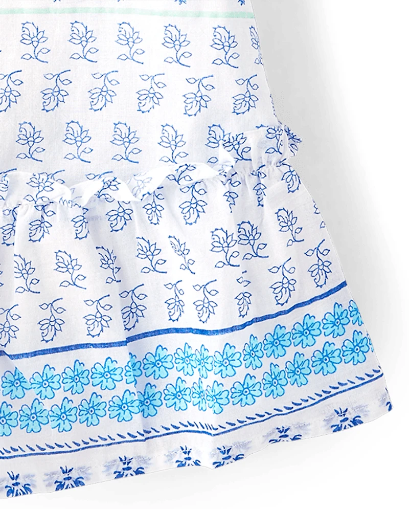 Baby And Toddler Girls Paisley Textured Shift Dress