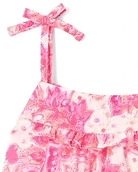 Baby And Toddler Girls Paisley Textured Shift Dress