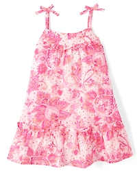 Baby And Toddler Girls Paisley Textured Shift Dress