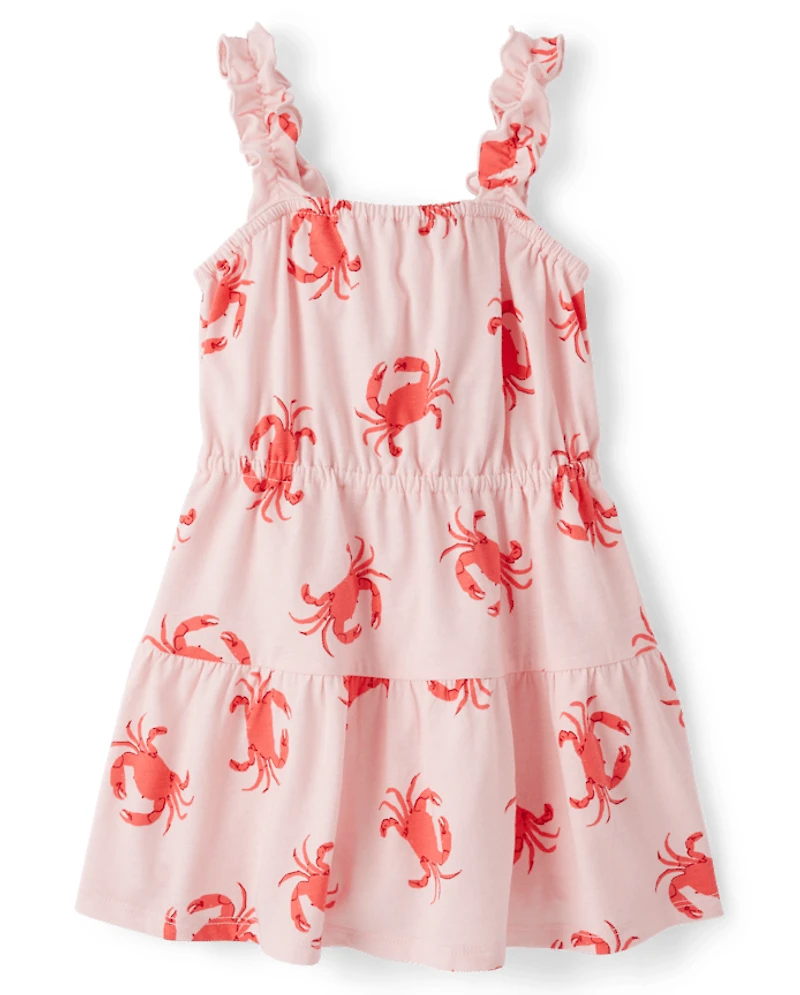 Baby And Toddler Girls Print Ruffle Dress