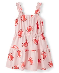 Baby And Toddler Girls Print Ruffle Dress