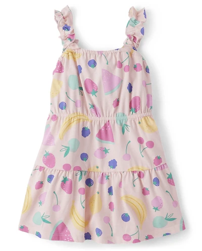 Baby And Toddler Girls Print Ruffle Dress