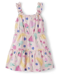 Baby And Toddler Girls Print Ruffle Dress