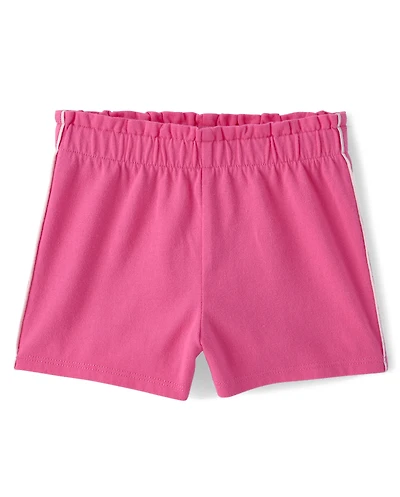 Baby And Toddler Girls Paperbag Waist Pull On Flowy Shorts