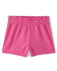 Baby And Toddler Girls Paperbag Waist Pull On Flowy Shorts