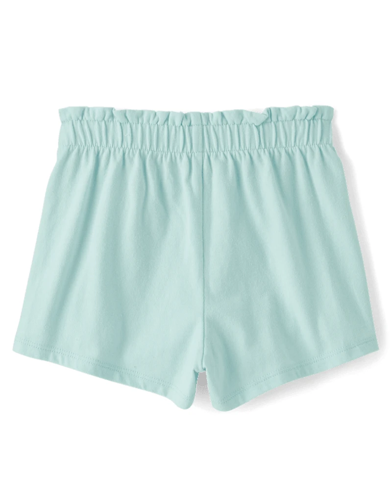 Baby And Toddler Girls Paperbag Waist Pull On Flowy Shorts