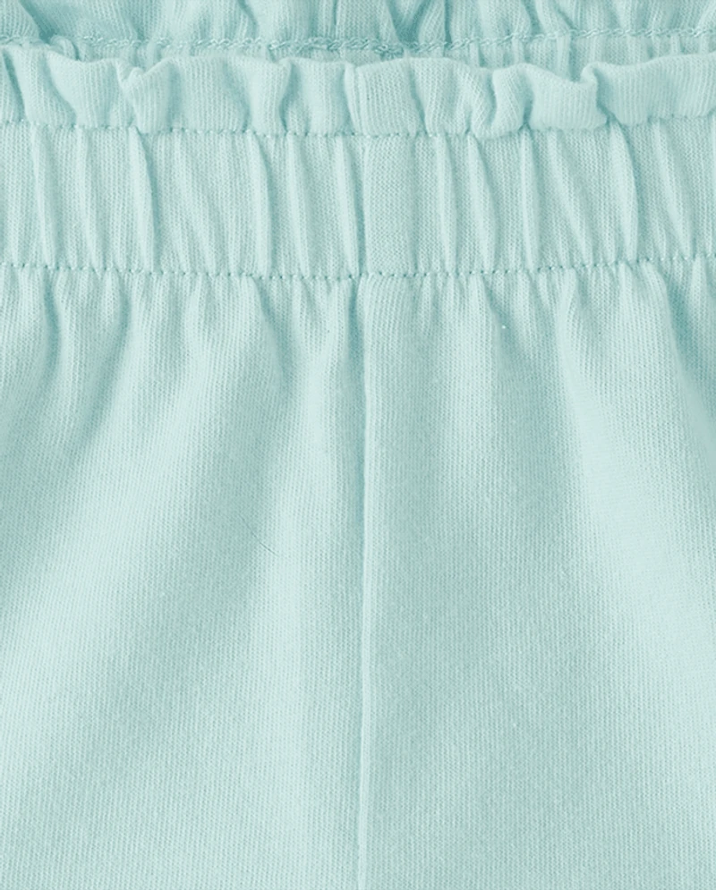 Baby And Toddler Girls Paperbag Waist Pull On Flowy Shorts